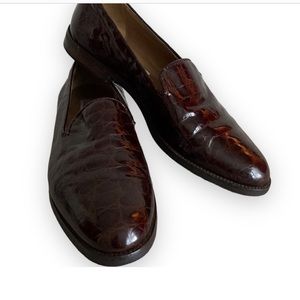 Saks Fifth Ave. Women’s Loafer Crocodile Pattern Brown Size 9